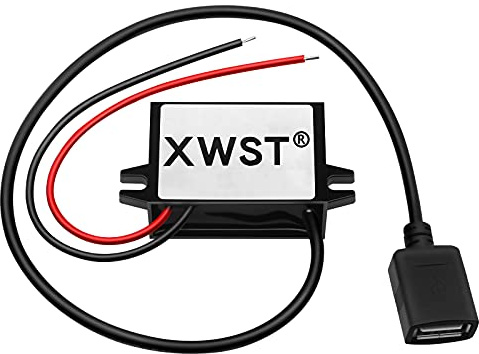 XWST DC DC 08-85V 12V 24V 36V 48V 60V 72V auf 5V Spannungswandler 3A 15W Single Female USB Wandler | Adapter Anschluss für Auto Motorrad Fahrrad E-Bike | Stromrichter Ladegerät Buck Converter