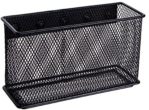 dedoot Magnetischer Korb für den Kühlschrank, Aufbewahrung, magnetischer Stifthalter, Korb, Netz, schwarz, stark, magnetischer Stifthalter für Kühlschrank, Whiteboard, Zuhause und Büro, 16x5.8x9.1 cm