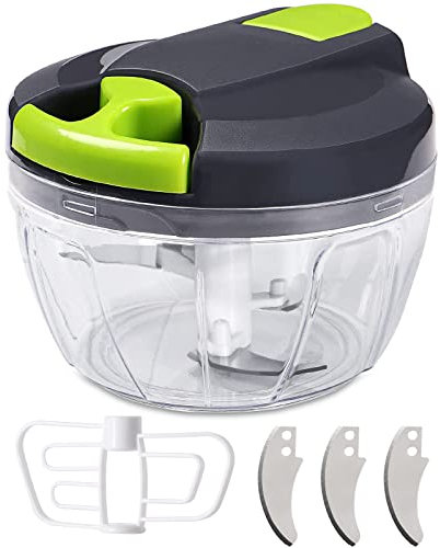 SOMLAW Tritatutto Manuale 520ml Con Sistema di Assistenza - Taglia Cipolle da Cucina per Ketchup, Cipolla, Aglio, Carne