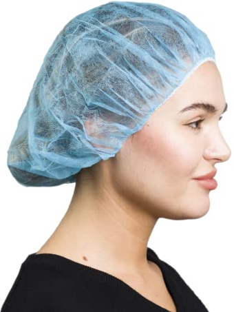 SAFEKO Unisex Polypropylene Bouffant Caps, 100 Count [BLUE | 21]