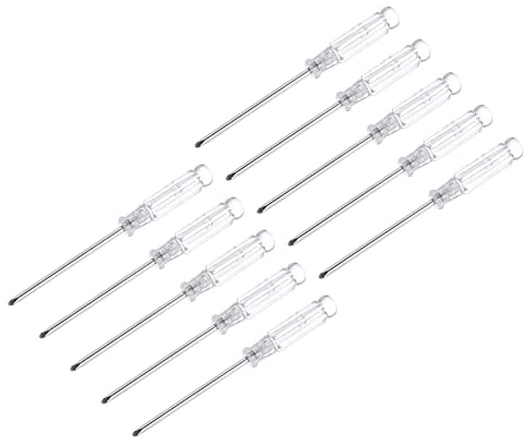 sourcing map Mini Phillips Screwdriver, 3.0mm Cross Head with Clear Handle for Small Appliances, 10 Pcs