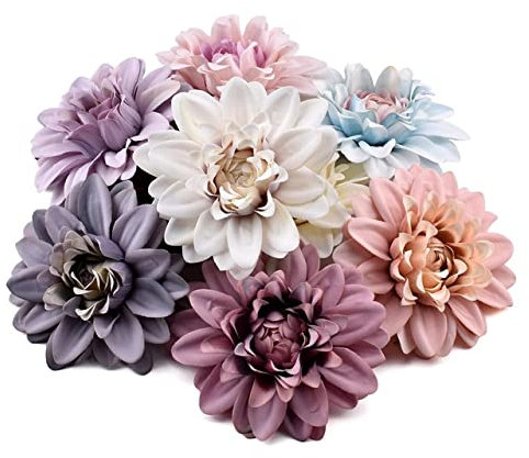 30 STÜCKE/9 cm Künstliche Dahlie Seidenblume Rosenköpfe Für Hochzeitsdekoration DIY Kranz Geschenkbox Scrapbooking Handwerk Gefälschte Blumen-Mix