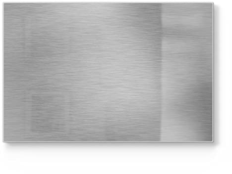 DEQORI Schneidebrett aus Glas | groß 30x20 cm | Motiv Gebürsteter Stahl | Design Schneideplatte für Küche | Frühstücksbrett antibakteriell & rutschfest | Glasplatte & Servierplatte