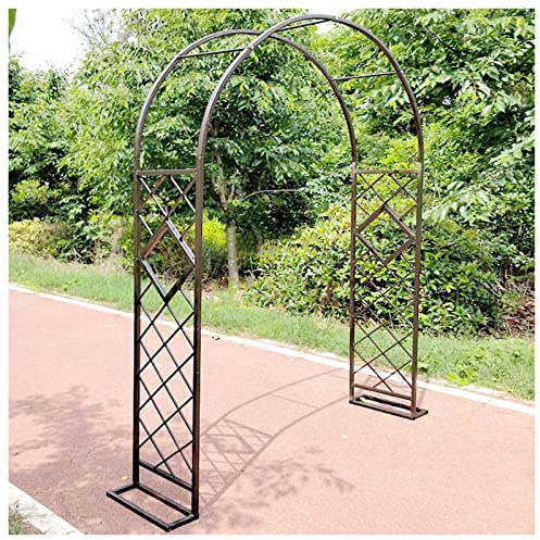 Schwer Rosenbogen Verzinkt Gartenbogen Metall Stabil Torbogen Für Kletterpflanzen Freistehend Pflanzen Rankhilfe Rankgitter Rosengestell Rankbogen 140x230cm 240x230cm 280x230cm ( Color : Brown , Size