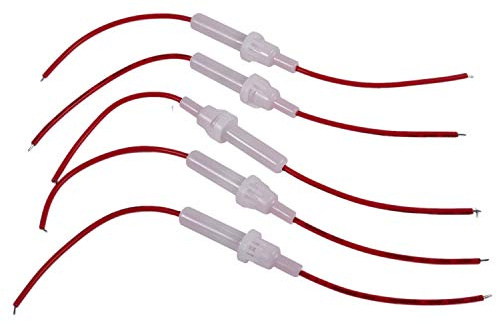Doumneou 5Pcs Porte-fusible en Tube du Type de Capuchon Inline a vis Blanc et Rouge 6mm x 30mm