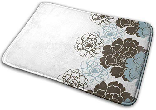 IUBBKI Fußmatte Hortensien-Blumen-Tattoo, personalisierte Fußmatten für drinnen und draußen, rutschfeste Gummi-Küchenteppiche, 40 x 60 cm