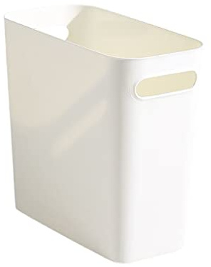 BOKIOESDE Mülleimer, Papierkorb, Griffe, Müllbehälter, platzsparend, für den Außenbereich, Badezimmer, Schlafzimmer, Küche, Schrank, Büro, Schlafsaal, Weiss