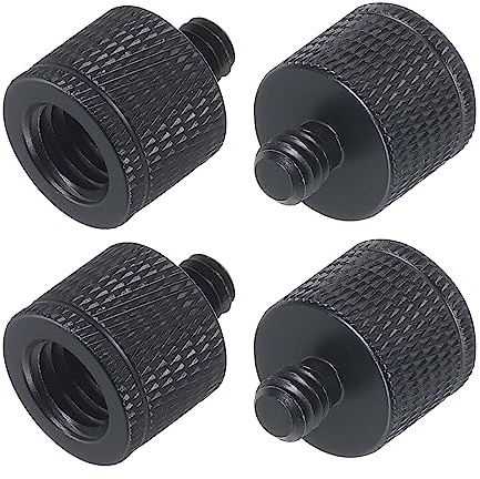 QUARKZMAN 4Stk Mikrofonständer Adapter M10 Buchse auf 1/4 Männlich Schwarz | Kamera Schraubgewinde Adapter, für Mikrofon Stativständer Stativ Adapter