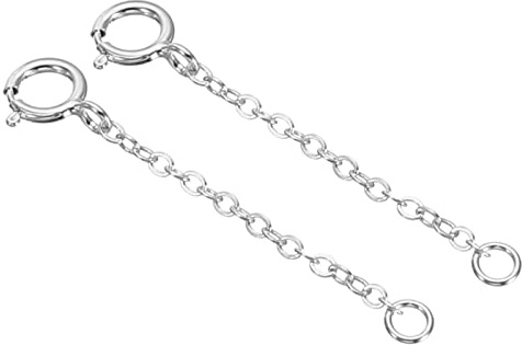 PATIKIL 1 pouce S925 Argent Collier Rallonge, 2 Paquet Or Plaqué Chaîne Rallonges Extension pour Colliers Bracelet Bijoux Fabrication, Platine