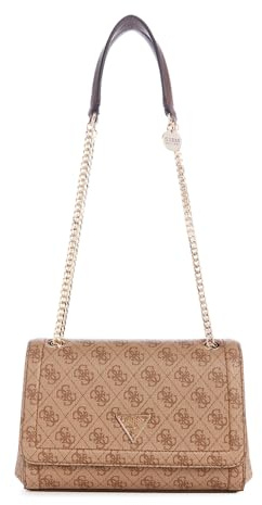 GUESS Noelle Girlfriend Satchel Latte Logo/Brown
