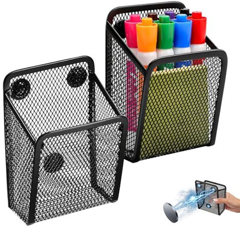 2 Stück Magnetischer Stiftehalter Magnetischer Aufbewahrungskorb Magnetische Aufbewahrungskörbe Magnetischer Stifthalter Magnetisch Stifthalter Netz Für Kühlschrank, Bürobedarf, Schließfachzubehör