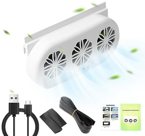 Car Fans, Car Exhaust Fan With Solar Power Supply, Car Exhaust Fan Window Air Circulation Fan For Trucks,RVs, Sedans, SUVs