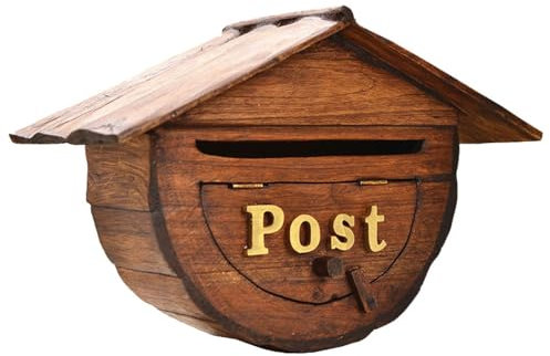 GBPLDMAQ Cassetta Della Posta da Esterno con Contenitore per Arredamento Retrò, Cassetta Postale in Legno Massello, Cassetta Posta Impermeabile