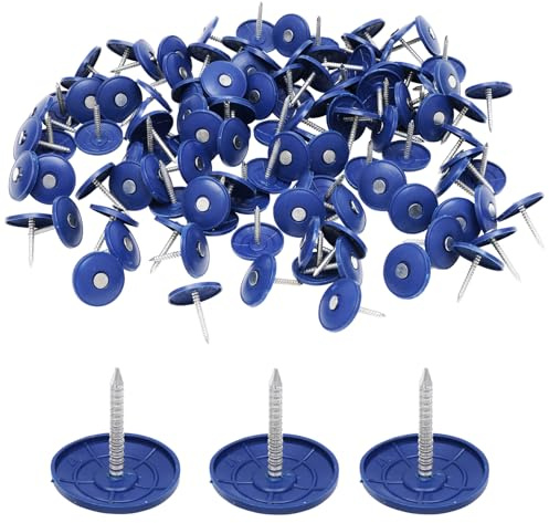 BHTOP Kunststoffkappennägel – 2000 Stück, 2,5 cm, verzinkte Teerpapiernägel für Dächer, Hauswickel, Schaumstoffplatten, Filzisolierung