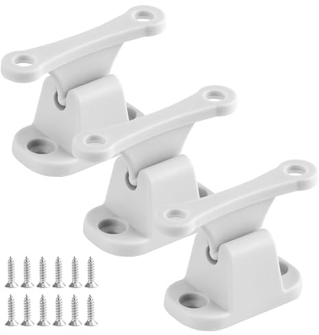 3 Pack Türschnapper Wohnwagen,Robust Kunststoff Türhalter Türfeststeller | Türhalter Türstopper für Wohnwagen Wohnmobil oder Boote(Weiß,mit Schrauben)