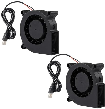 ALAMSCN 2 Stück 60mm USB Gebläse 5V 6015 Lüfter Kühlung Lüfter USB Kühlung Gebläse Lüfter für Router TV Box Laptop DIY Computergehäuse, 60 x 15mm