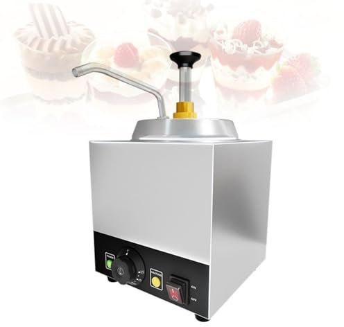 BDJSN Scaldasalviette Commerciale da 300 W, Dispenser Elettrico per Salse in Acciaio Inossidabile da 2 Litri, Temperatura Regolabile da 30 a 85 ℃, Dispenser per Pompa per Formaggio per Ristoranti