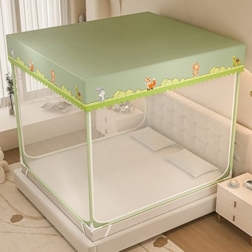 Bettzelt mit Baldachin 2025 NEU - Atmungsaktives Traumzelt mit rutschfester Halterung (90x200-180x200 cm) - Extra großer Schlafbereich mit feinmaschigem Netz für Kinder & Erwachsene - Sommer-Zelt mit