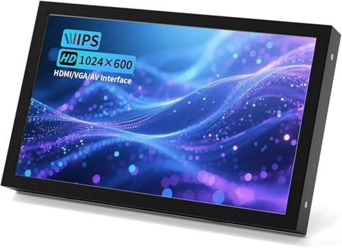 JUN-ELECTRON Mini Monitor 7 HDMI, VGA, AV, BNC, 1024×600 IPS Piccolo Schermo con Altoparlanti Integrati, Angolo di Visione 178°, Monitor LCD Portatile per PC/TV/DVD/CVBS (7 Pollici - Non-Touch)