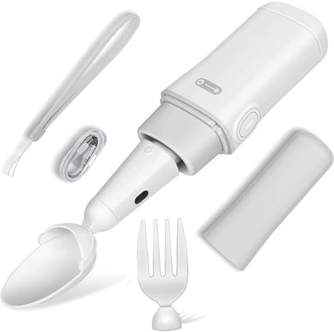 XNYXLPP Cuillère Intelligente Anti-tremblement, Vaisselle adaptative, cuillère et Fourchette légères pour Parkinson, Appareil d'assistance Vitale pour Les Personnes âgées