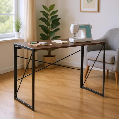 FurnitureR Näh- und Basteltische, kreativer und effizienter Schreibtisch, multifunktionaler Tisch mit Faltbarer Aufbewahrung, Rahmen aus MDF und Metall, Keine Montage erforderlich, 100 x 50 x 75 cm