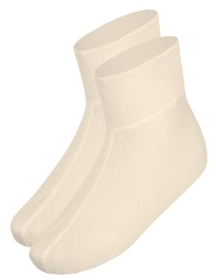 ANGOFORM leichte Fußwärmer mit 70% Schurwolle und 30% Seide für Damen und Herren (Gr. 2 (39-42), Farbe: naturweiß)