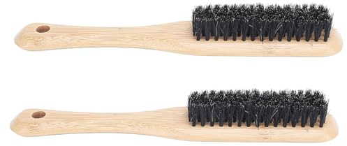 Cepillo de barba con mango de bambú para quitar el pelo roto de peluquero, cepillo para barrer y bigote
