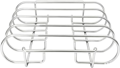 Supporto per griglia a Costine – Supporto Verticale in Acciaio a 4 Fessure, Supporto per Cottura a Carne, Durevole, Organizer per Barbecue Robusto | Patio da Cucina, casa all'aperto per PIC-nic