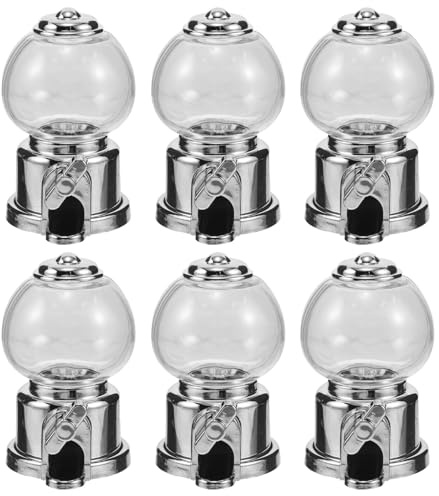 BESPORTBLE Set 6 Mini Distributori di Caramelle in Plastica Robusta Scatole per Bomboniere Matrimonio e Festa Contenitori Salvaspazio da Tavolo Distributore Rotante per Snack e Dolcetti