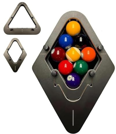 8-Ball/9-Ball Pro Precision Billiard Rack, Precision-Engineered Professional Billiard Rack System, Adjustable Billiards Accessories, Pool Table Accessory for Consistent Tight Racking