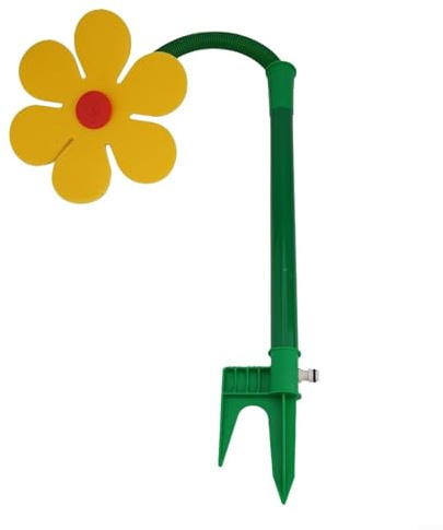 Aspersor de césped con boquilla giratoria para riego eficiente y fácil conexión a manguera de jardín (amarillo)
