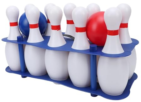 Drfeify Bowlingset för Barn PP Bowlingspel Inomhus med 10 Plastnålar 2 Lättviktsbollar 29 X 52 Cm Förvaringsställ för SmåBarn Lekrum för Barn Gård Familjelek
