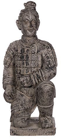 Enorm XXL tung (8 kg) staty terrakotta krigare, kinesisk krigare, 82 cm