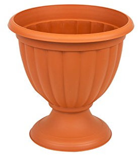 Form Plastic Amphore Pflanzpokal Pflanzgefäß Schale Vase braun H 23 cm Blumentopf