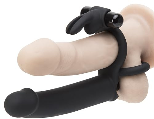 Lovehoney Triple-Function Strap On Dildo | Wearable Penetrator, Clitoral Stimulator & Cock and Ball Ring | Rabbit Vibrator & 6 Inch Dildo with 2 Bullet Vibrators | Sex Toys for Couples | Waterproof