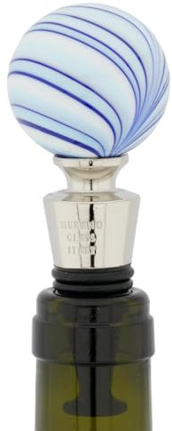 Bouchon de bouteille en verre de Murano - Filigrana noir