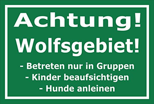 Melis-Folienwerkstatt Schild Wolfs-Gebiet - 30x20cm - 3mm Hartschaum – 20 VAR S00359-097-E
