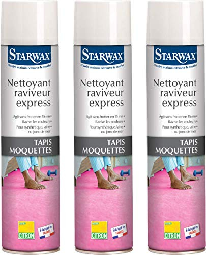 STARWAX Nettoyant Express pour Tapis et Moquettes - 3x 600ml - Idéal pour Nettoyer les Tapis et Moquettes