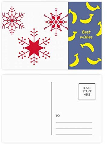 Weihnachts-Schneeflocken-Postkarten-Set mit Bananenmotiv, Rot, 20 Stück