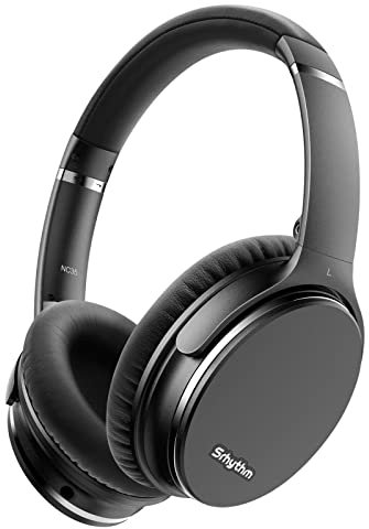 Srhythm NC35 Casque Bluetooth sans Fil V5.0 à Réduction de Bruit Active, 50H de Jeu, Circum-auriculaire à Charge Rapide avec Micro, Méga Basse, Mode de Transparence, écouteurs Connexion à 2 Appareils