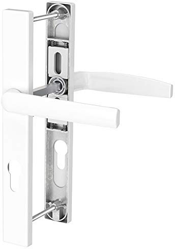 Premium Drückergarnitur Victory DHS 92mm - Rechteckig - Griff-Flachgriff, Farbe:Weiß RAL 9016, Schildbreite:36mm