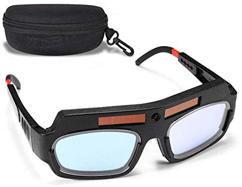 CVV Solar Auto Darkening Welding Goggles, PC Lens Eyes Protected Helmet Goggles for Welder/DIYer with Storage Case