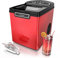 Arendo - Eiswürfelmaschine Edelstahl - Eiswürfelbereiter - Ice Cube Maker Maschine - 1,8 Liter - Eiswürfelautomat - Eismaschine mit Kühlung - Eiswürfel Größen Klein + Groß - ABS - BPA frei - Rot