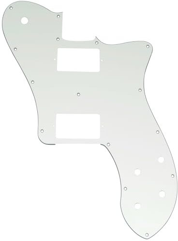Musiclily Pro 15 Löcher Bedeckt HH Gitarren Schlagbrett Pickguard für Mexico Fender 72 Tele Deluxe Style E-Gitarre, 3-lagig Aged White