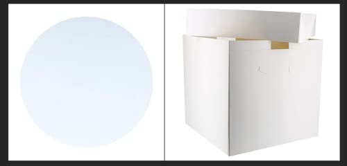 Art of Cake® 10 in MASONITE Board RND (5mm Thick) and WHITE CAKE BOX (10x10x10)