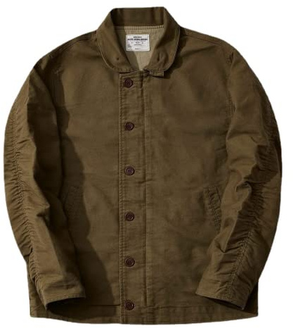 American Vintage, Outdoor Work Moleskin Jackets, Men, Shawl Collar, Amekaji, Workwear Style,Casual Wear (as8, alpha, jaspo_m, 棉, M)