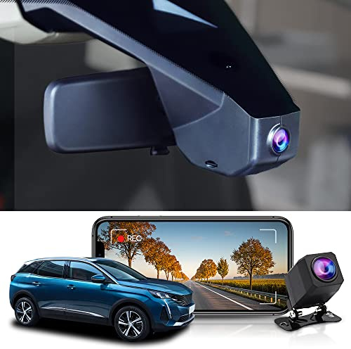 Fitcamx Dashcam Vorne Hinten Passend für 2017-2024 Peugeot 4008/5008/CITROEN C5 Aircross/DS7 Crossback/DS7 ETENSE, OEM Dashcam 2k WiFi, 1440P+1080P HD Video Autokamera, G-Sensor, WDR, mit 64 GB Karte