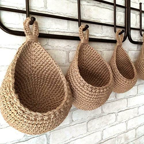 Panier suspendu en coton écologique en forme de larme pour conserver les fruits et les légumes