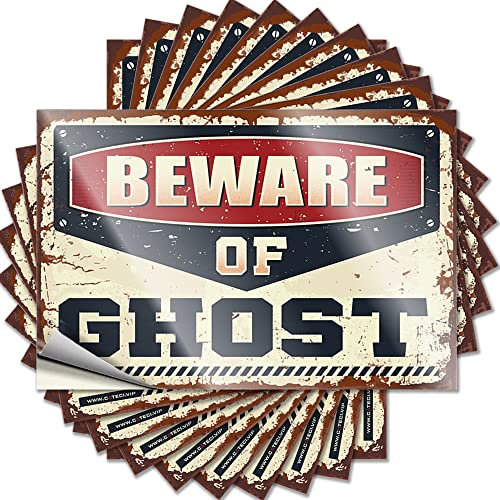 COTECI Funny Sticker Beware Of Ghost Funny Sticker 10 Pcs Prank Stickers Tool Box Stickers (Size : 6X9CM)
