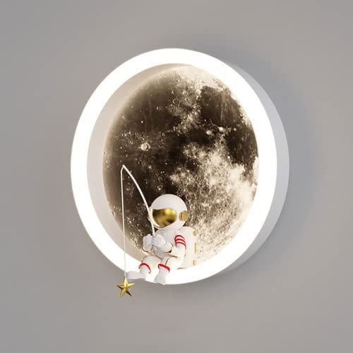 Jadssox LED Astronaut Wandleuchte Kinderzimmer Wandleuchte Innenwandleuchte, 12W 3 Farbmodus Wandfluter Kopfteil Wandleuchten Für Kinderzimmer Kinderzimmer Mädchen Jungen Zimmer